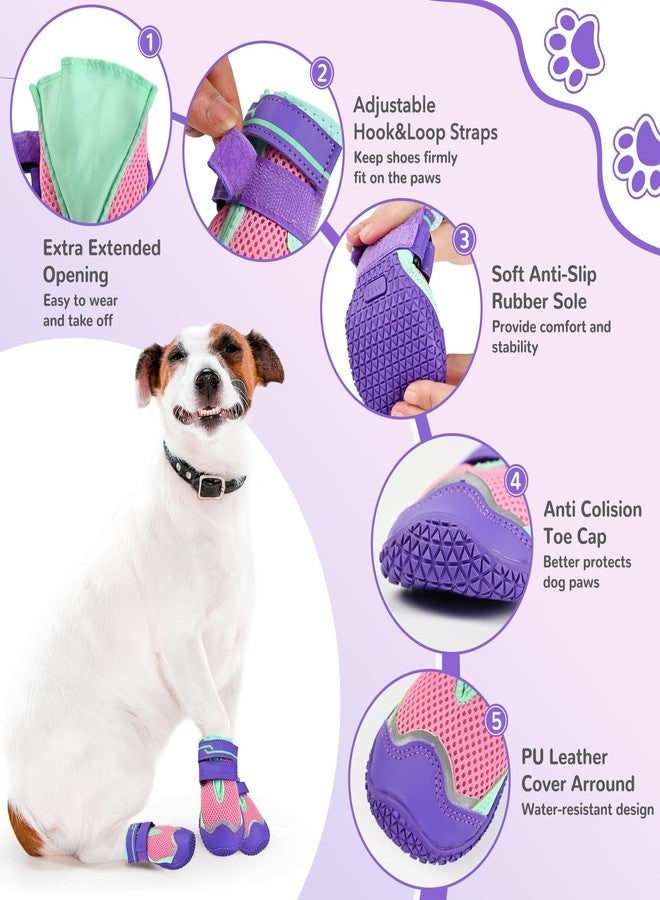TEWIWAP Dog Shoes for Large Small Medium Dogs, Dog Boots & Paw Protectors Breathable Dog Booties for Outdoor Hiking, Camping, Walking, Hardwood Floors Size 2 - Image 5