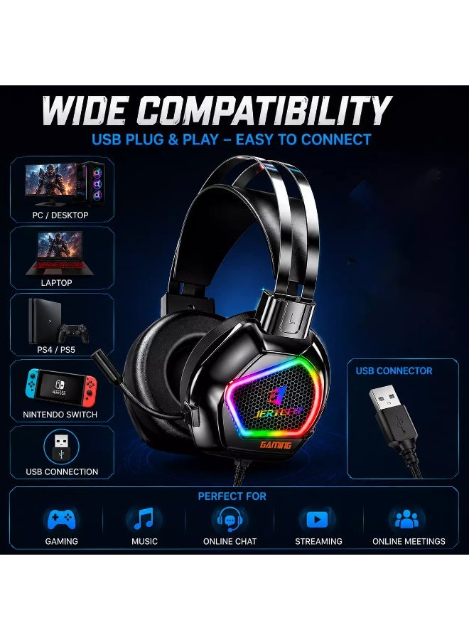 جيرتك سماعة الألعاب HG02 ACUITY USB RGB - مكبرات صوت 50 مم، تصميم خفيف الوزن، إضاءة RGB ديناميكية - Image 4
