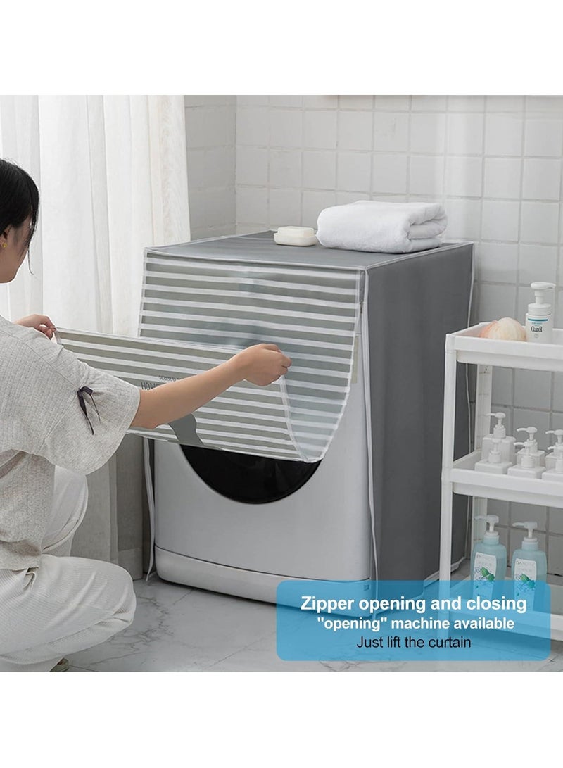 Washing Machine Cover,Silver Coating Oxford Cloth Washer Dryer Cover for Front Loading Machine,Waterproof Dust-proof Sun-resistant Dust Cover for Full-automatic Roller Washing Machine - Image 4