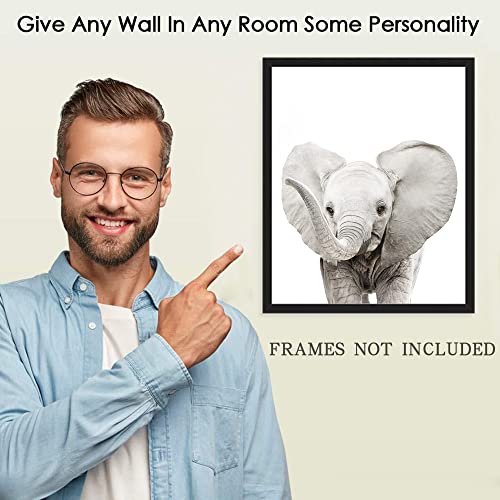 calmart Set of 6 Baby Safari Nursery Wall Decor - Picture Cute Animal Wall Prints on Canvas, under 20 dollars gifts for Baby Boys and Girls Room, UNFRAMED Wall Art(8 x 10 inch) - Image 4