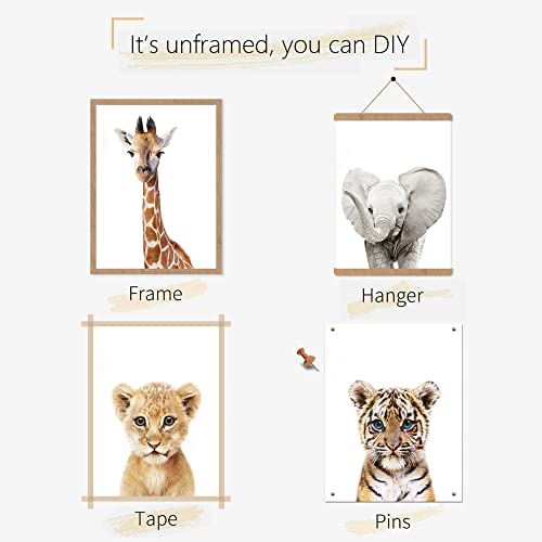 calmart Set of 6 Baby Safari Nursery Wall Decor - Picture Cute Animal Wall Prints on Canvas, under 20 dollars gifts for Baby Boys and Girls Room, UNFRAMED Wall Art(8 x 10 inch) - Image 2