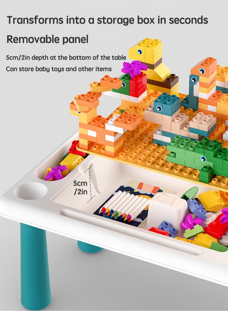 لوبيتيز مع 300 من كتل كبيرة متوافقة مع مجموعة من الأطفال ، لعبة بناء كتل من نوع الأطفال ، والكراسي ، مع مساحة التخزين للأطفال الجدول المنقولة ، والأطفال لعبة Stem - Image 2