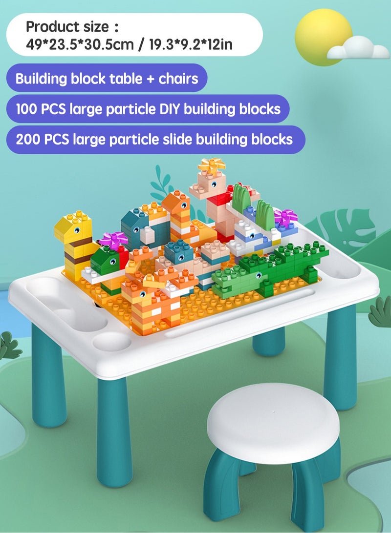 لوبيتيز مع 300 من كتل كبيرة متوافقة مع مجموعة من الأطفال ، لعبة بناء كتل من نوع الأطفال ، والكراسي ، مع مساحة التخزين للأطفال الجدول المنقولة ، والأطفال لعبة Stem - Image 4