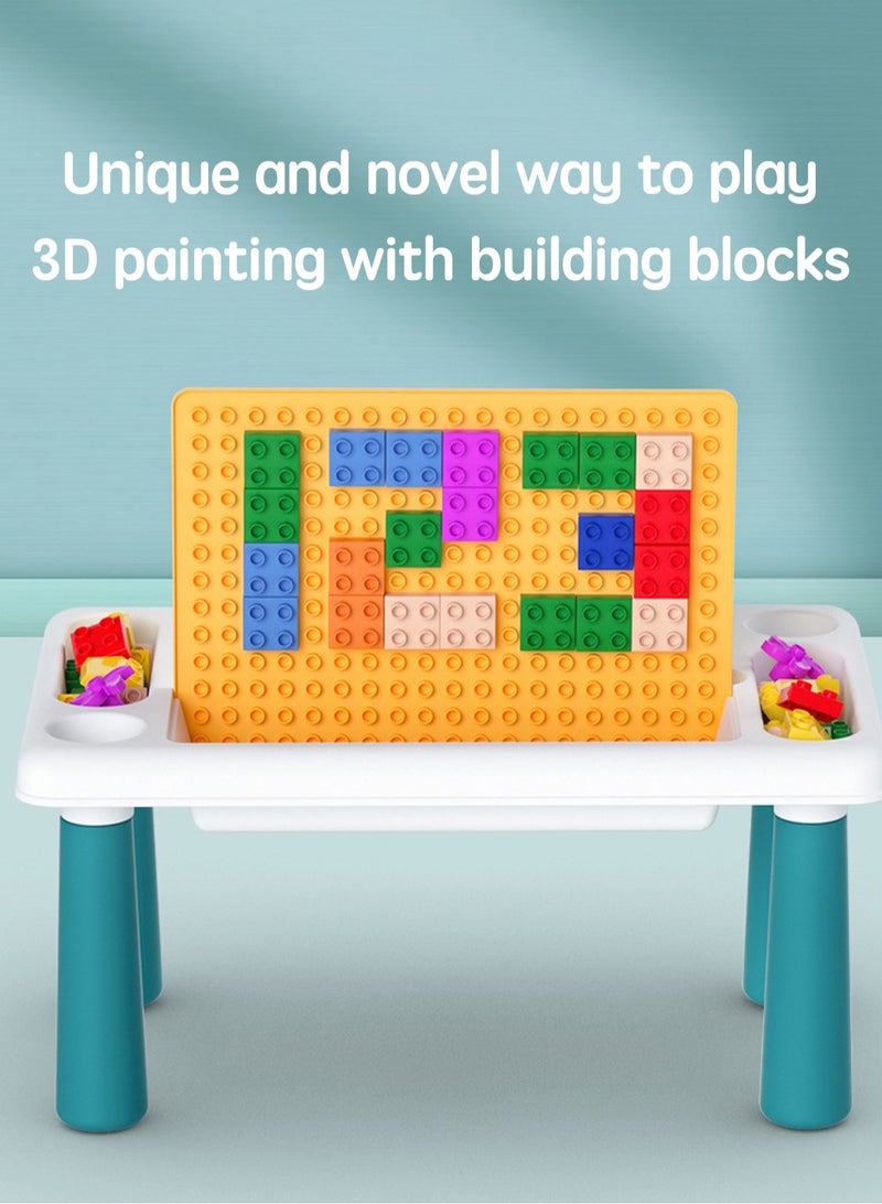 لوبيتيز مع 300 من كتل كبيرة متوافقة مع مجموعة من الأطفال ، لعبة بناء كتل من نوع الأطفال ، والكراسي ، مع مساحة التخزين للأطفال الجدول المنقولة ، والأطفال لعبة Stem - Image 5