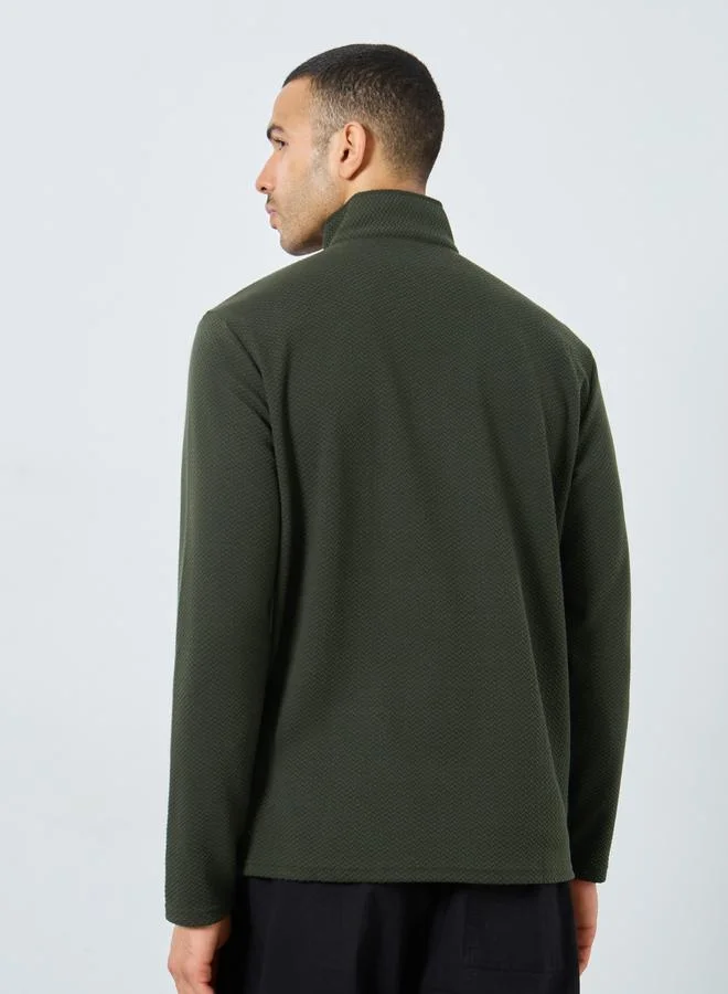 ستايلي سويت شيرت بنقشة حجرية بقصة مريحة