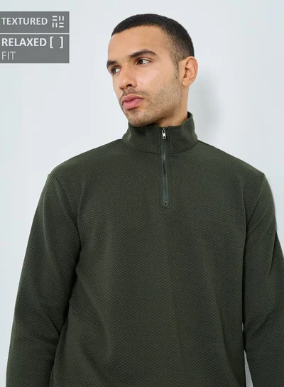 ستايلي سويت شيرت بنقشة حجرية بقصة مريحة