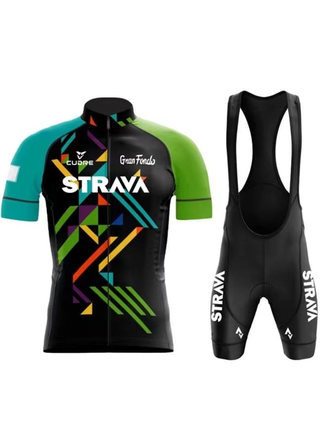 Strava New Summer Outdoor Sunscreen Moisture Absorption Quick Drying Bicycle Cycling Clothing Set - Image 1