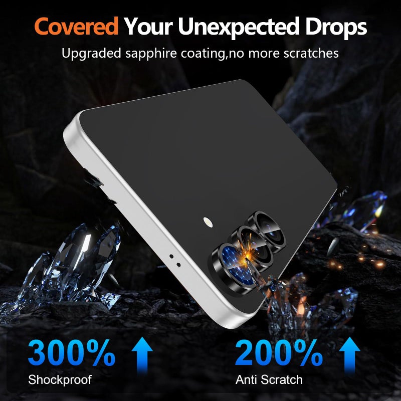 Avocase for Samsung Galaxy S25 FE Camera Lens Protector, Individual Metal Ring Tempered Glass Lens Cover, [Strong Adsorption] Scratch Resistant Ultra-Thin HD Clear Lens Cover, 1 Set-Black - Image 5