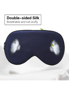 ECVV 16 Momme 100% Mulberry Silk Sleep Eye Mask Night Effective Shading Eye Cover for Sleeping with Adjustable Strap for Women Men (Deep Blue)  - Image 3