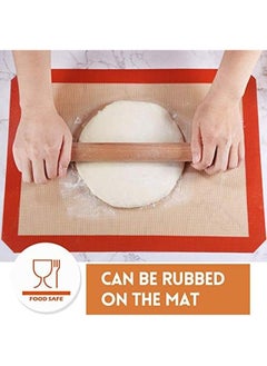 SHOWAY Silicone Baking Mat Non Stick Set Of 2 Heat Resistant Liner Cookies Meats Vegetables Pastries Reusable Eco Friendly Dishwasher Safe 42Cm  - Image 2