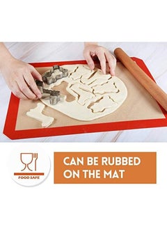 SHOWAY Silicone Baking Mat Non Stick Set Of 2 Heat Resistant Liner Cookies Meats Vegetables Pastries Reusable Eco Friendly Dishwasher Safe 42Cm  - Image 3