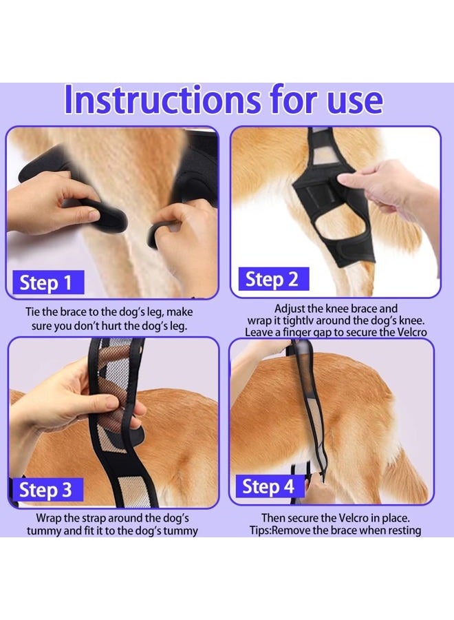 Abnaok Dog Knee Brace, Knee Brace for Dogs ACL, Knee Cap Dislocation, Arthritis, Full Wrap, Easy Adjustable, Extra Support with Reduces Pain and Inflammation - Image 4