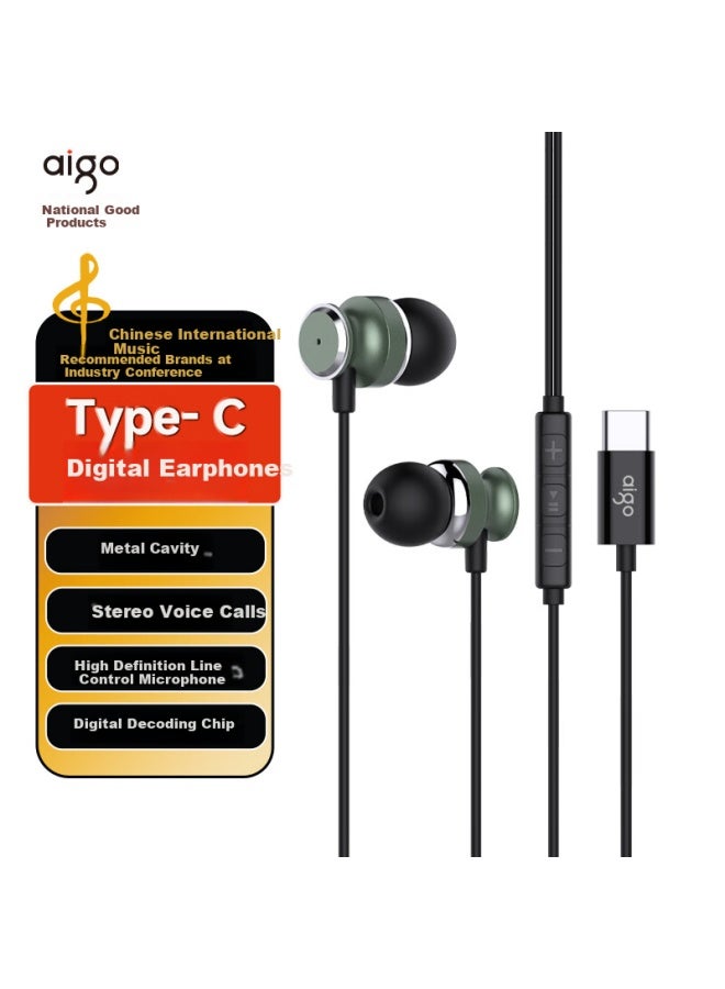 Aigo Type-c Wired Digital Interface Earphones Compatible With Oppo, Xiaomi, Vivo, Android Phones, Computers, Iphone 15/16 - Image 1