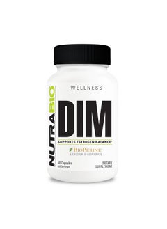 NutraBio NutraBio DIM Supplement, Supports Estrogen Balance, 100mg - 60 Vegetable Capsules  - Image 1