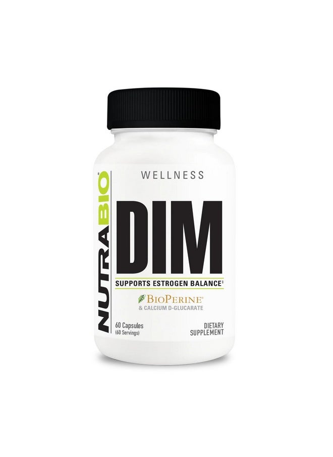NutraBio NutraBio DIM Supplement, Supports Estrogen Balance, 100mg - 60 Vegetable Capsules  - Image 1