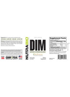NutraBio NutraBio DIM Supplement, Supports Estrogen Balance, 100mg - 60 Vegetable Capsules  - Image 3