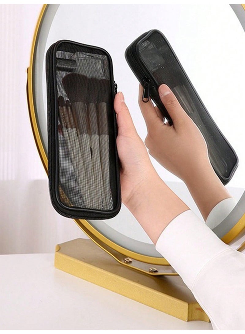 Makeup Brush Travel Case Cosmetic Toiletry Bag Organizer for Men Women Beauty Tools Mesh Kit Pouch Wash Storage - Image 3