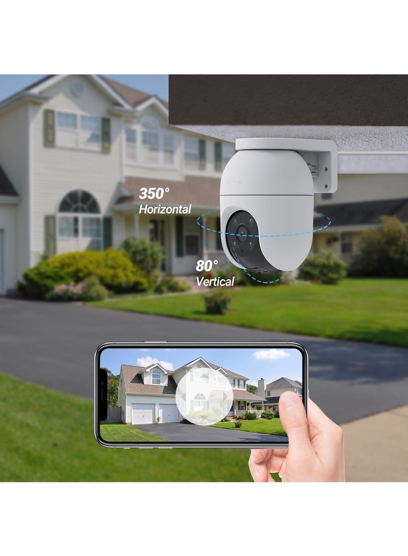 إيزفيز كاميرا أمان C8C، كاميرا واي فاي خارجية 4K بدقة 8 ميجابكسل، كاميرا CCTV للمنزل مع تغطية 360°، كشف شكل الإنسان/المركبة بالذكاء الاصطناعي، تتبع الزوم التلقائي، رؤية ليلية ملونة، مقاومة للعوامل الجوية، محادثة ثنائية الاتجاه - Image 4