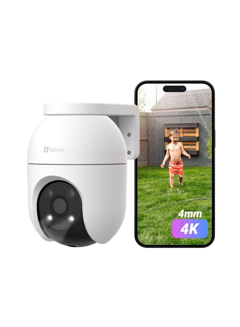 إيزفيز كاميرا أمان C8C، كاميرا واي فاي خارجية 4K بدقة 8 ميجابكسل، كاميرا CCTV للمنزل مع تغطية 360°، كشف شكل الإنسان/المركبة بالذكاء الاصطناعي، تتبع الزوم التلقائي، رؤية ليلية ملونة، مقاومة للعوامل الجوية، محادثة ثنائية الاتجاه - Image 1
