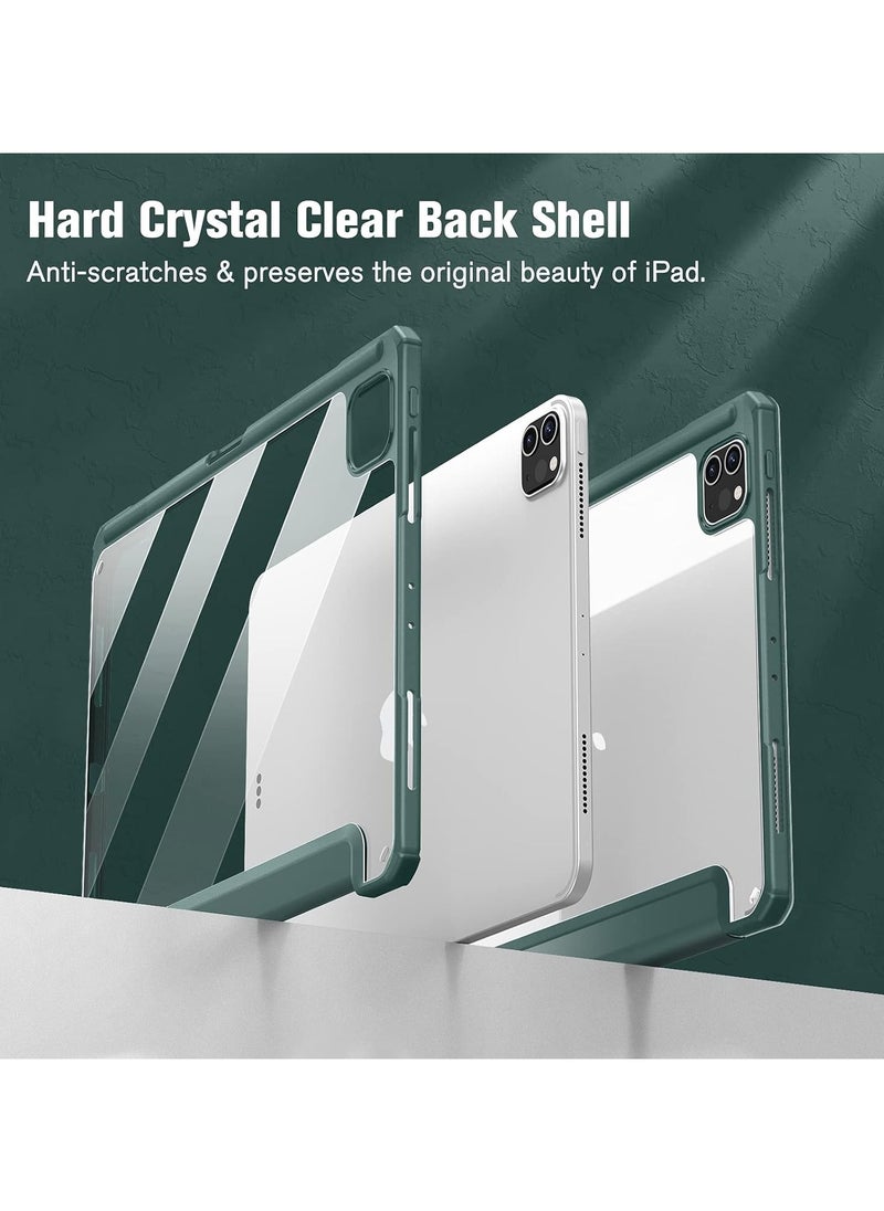 Generic Hybrid Case Compatible with iPad Pro 11 Inch (2022/2021/2020/2018, 4th/3rd/2nd/1st Generation) - Ultra Slim Shockproof Clear Cover w/Pencil Holder, Auto Wake/Sleep(Green)  - Image 5