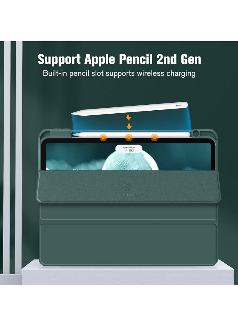 Generic Hybrid Case Compatible with iPad Pro 11 Inch (2022/2021/2020/2018, 4th/3rd/2nd/1st Generation) - Ultra Slim Shockproof Clear Cover w/Pencil Holder, Auto Wake/Sleep(Green)  - Image 4
