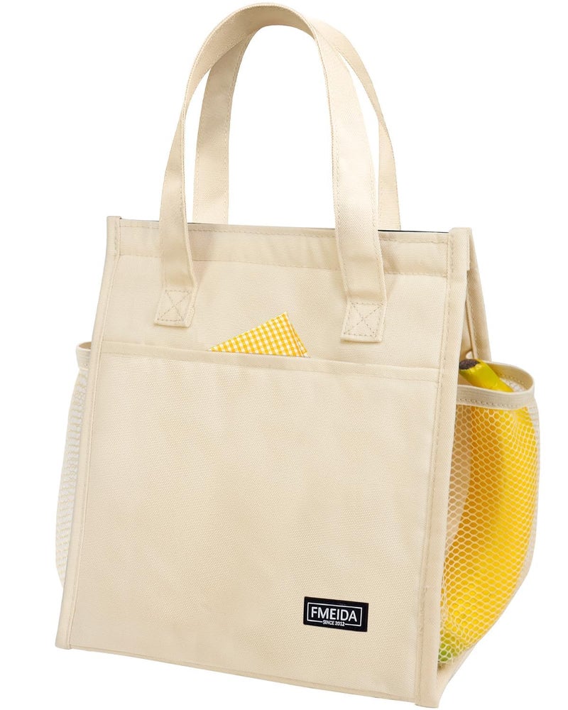 Fmeida Insulated Lunch Bag Women, Simple Lunch Tote Bags, Waterproof Thermal Cooler Lunch Bag, Reusable Adult Lunch Box Bag for Women | Medium Butterfly, Front&Side&Interior Pockets - Image 1