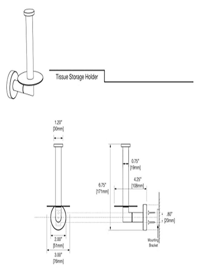 Gatco 4638MX Glam Storage Toilet Paper Holder, Matte Black - Image 3