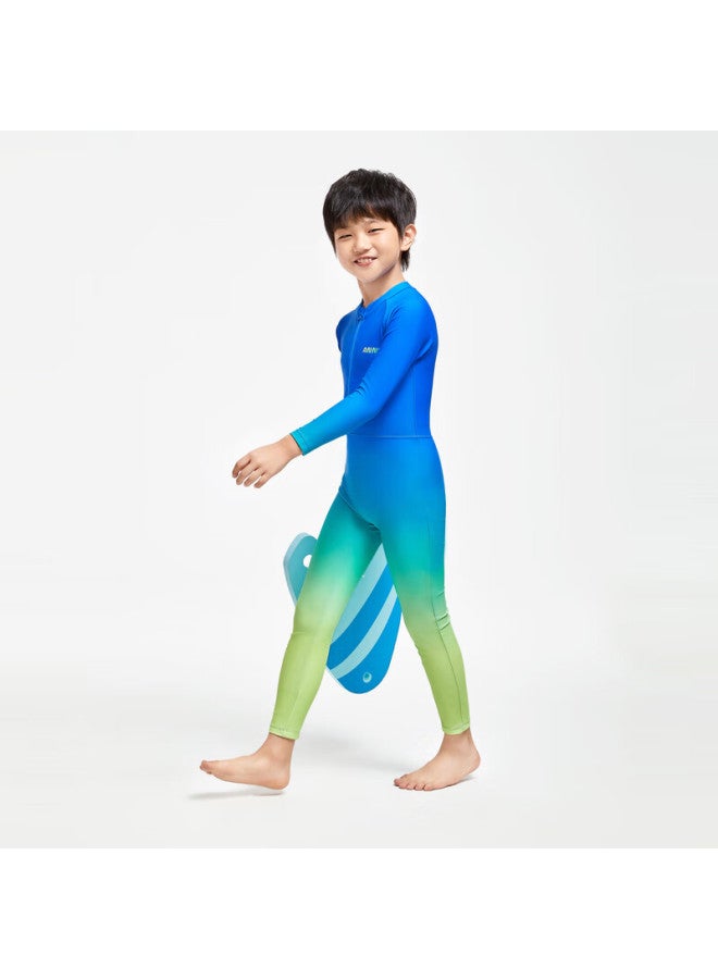 Annil Children's Clothing, Boys And Girls Long-sleeve Long Pants One-piece Swimsuit Set, Summer Elastic Water-repellent Sun Protection - Image 2