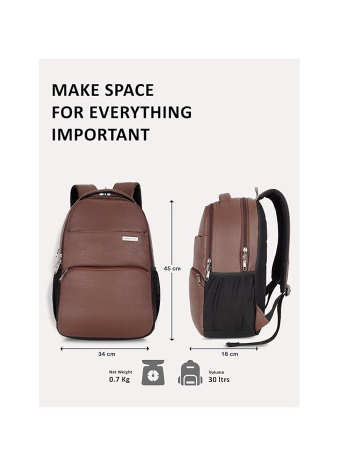 Lavie - Lavie Sport 45cm Mode Gear Business 30 Litres Backpack with Laptop Sleeve | Vegan Leather Business Casual Backpacks for Men & Women | Durable Office Bag | Upto 14 inch Notebook/MacBook Compatible - Image 1