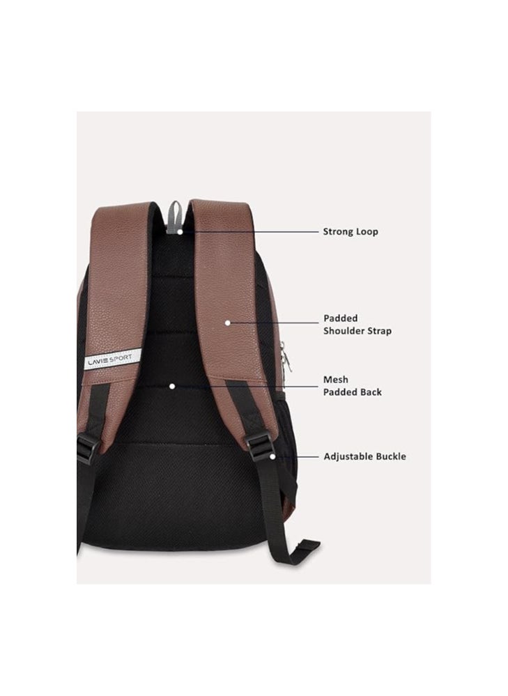 Lavie - Lavie Sport 45cm Mode Gear Business 30 Litres Backpack with Laptop Sleeve | Vegan Leather Business Casual Backpacks for Men & Women | Durable Office Bag | Upto 14 inch Notebook/MacBook Compatible - Image 1