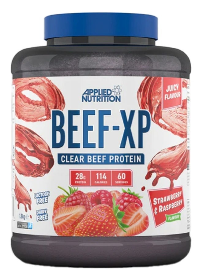 Beef Xp Clear Protein Isolate Strawberry Raspberry Flavour 1.8 Kg 28g Protein Lactose Free Dairy Free
