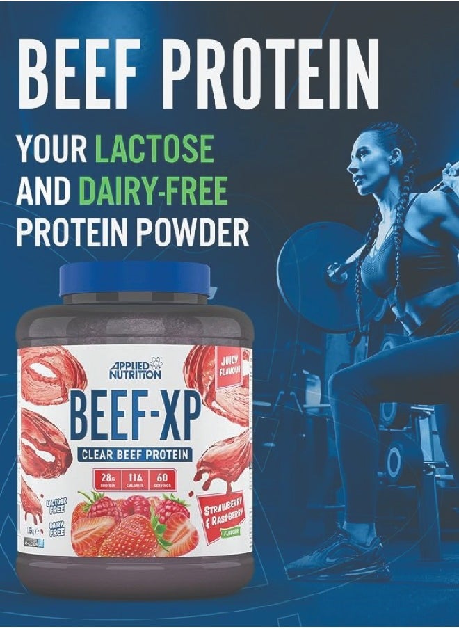 Beef Xp Clear Protein Isolate Strawberry Raspberry Flavour 1.8 Kg 28g Protein Lactose Free Dairy Free