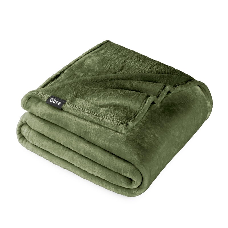 Bare Home Fleece Blanket FullQueen UltraSoft Lightweight for Bed Sofa and Couch Luxury Microplush Cozy Warm Blanket FullQueen Cypress