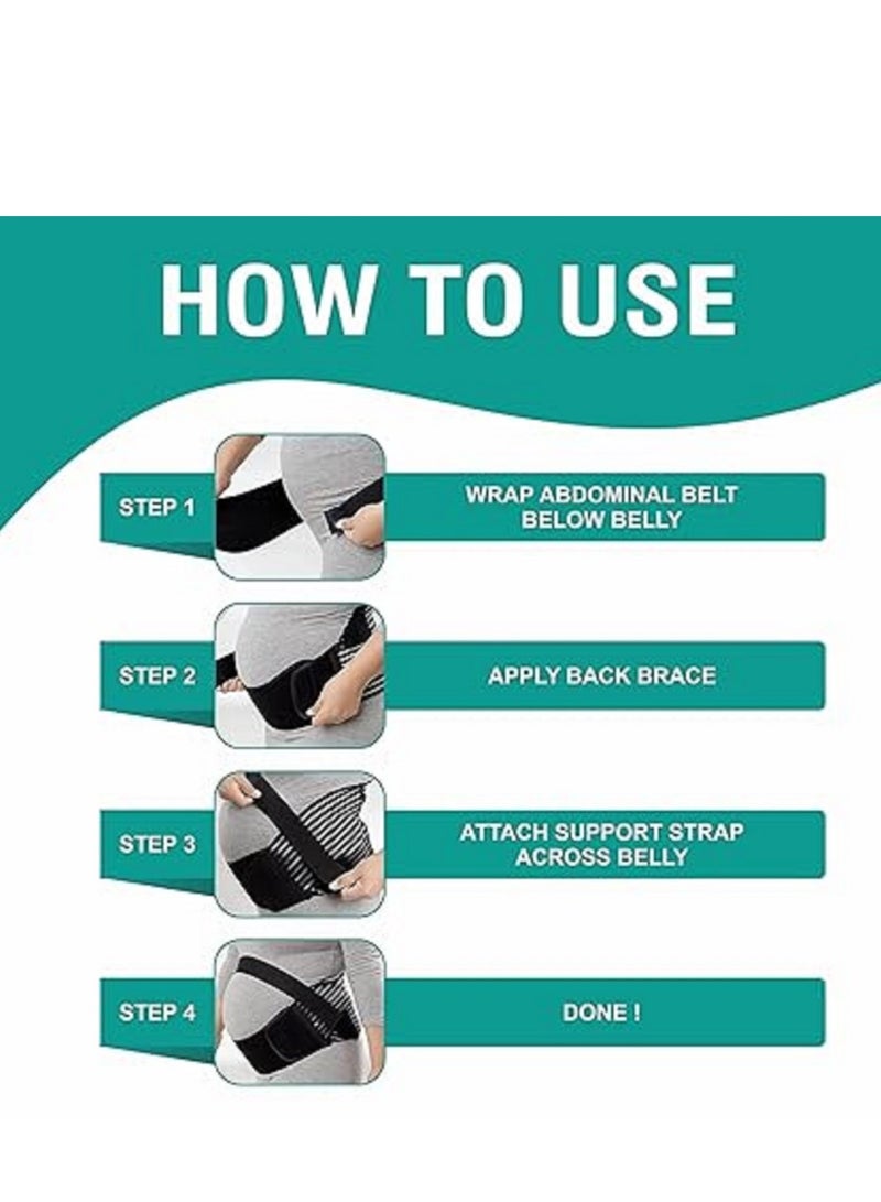 Maternity support belt for the abdomen and back, relieving pain; made of polyester; used for posture correction size L - Image 2