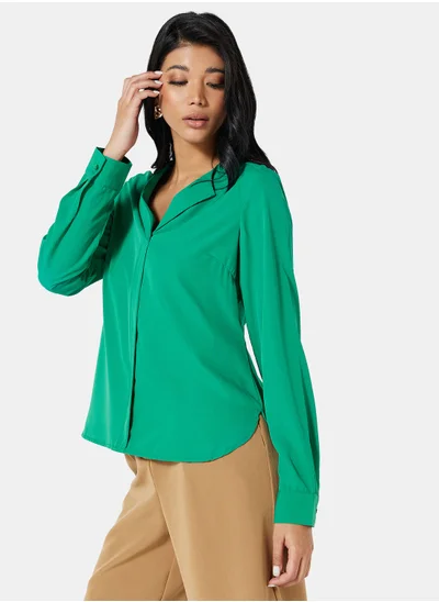 فيرو مودا Solid Notch Neck Blouse