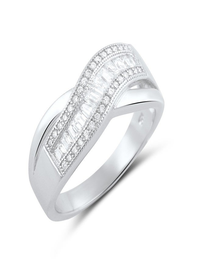 SilverCloseOut Sterling Silver Cz Baguette Statement Ring - Size 7 - Image 1
