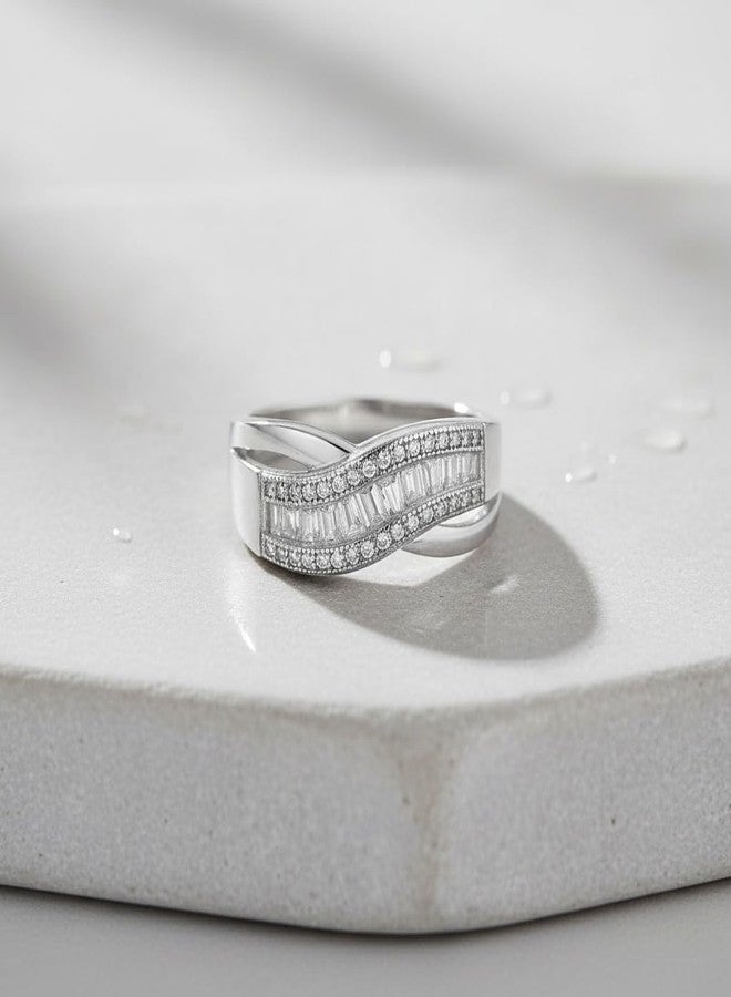 SilverCloseOut Sterling Silver Cz Baguette Statement Ring - Size 7 - Image 3