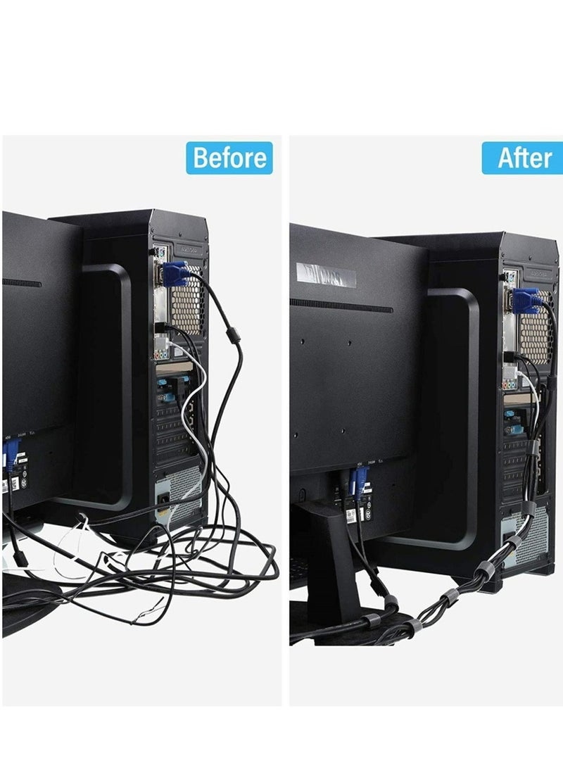 Loquat Cable Tidy Management 10Meter,Reusable Fastening Cable Ties, Fastening Tape Sticky Strips Hook Loop Flexible Wire Ties Cable Organizer for Cables - (15MM*10M) - Image 4