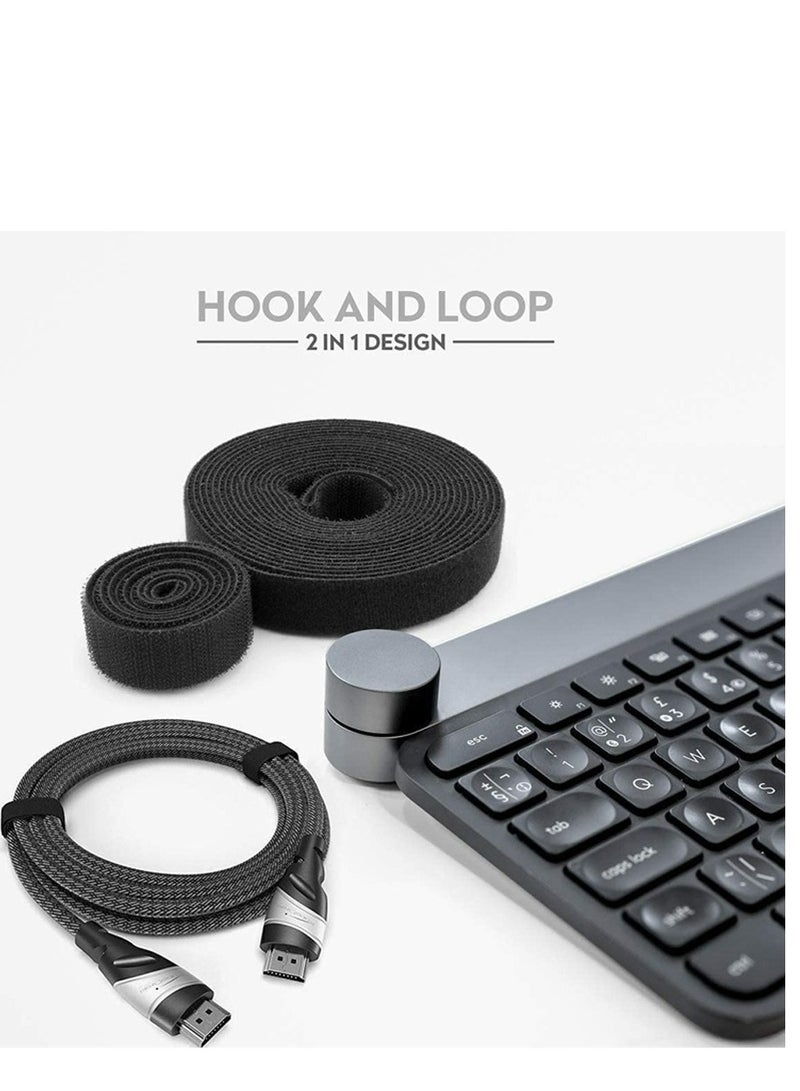 Loquat Cable Tidy Management 10Meter,Reusable Fastening Cable Ties, Fastening Tape Sticky Strips Hook Loop Flexible Wire Ties Cable Organizer for Cables - (15MM*10M) - Image 2