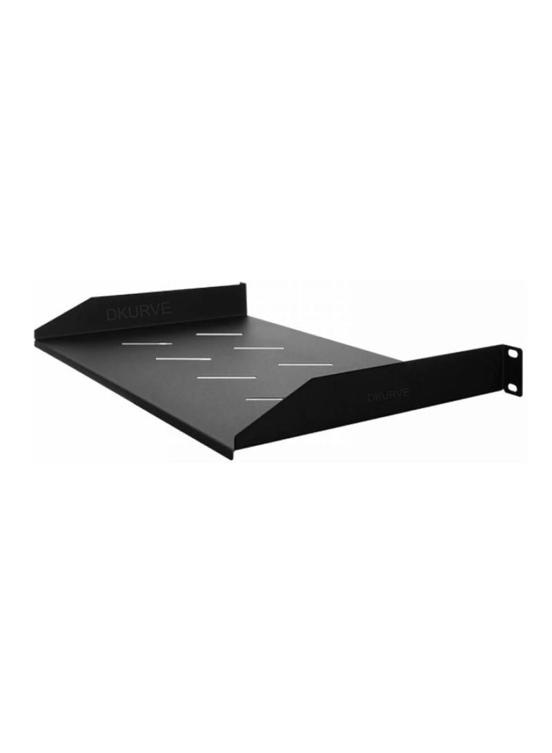 DKURVE® 1U Cantilever Tray Vented Rack Mount Shelf 10" 250mm Deep Black for Wall Mount Cabinets - Image 4