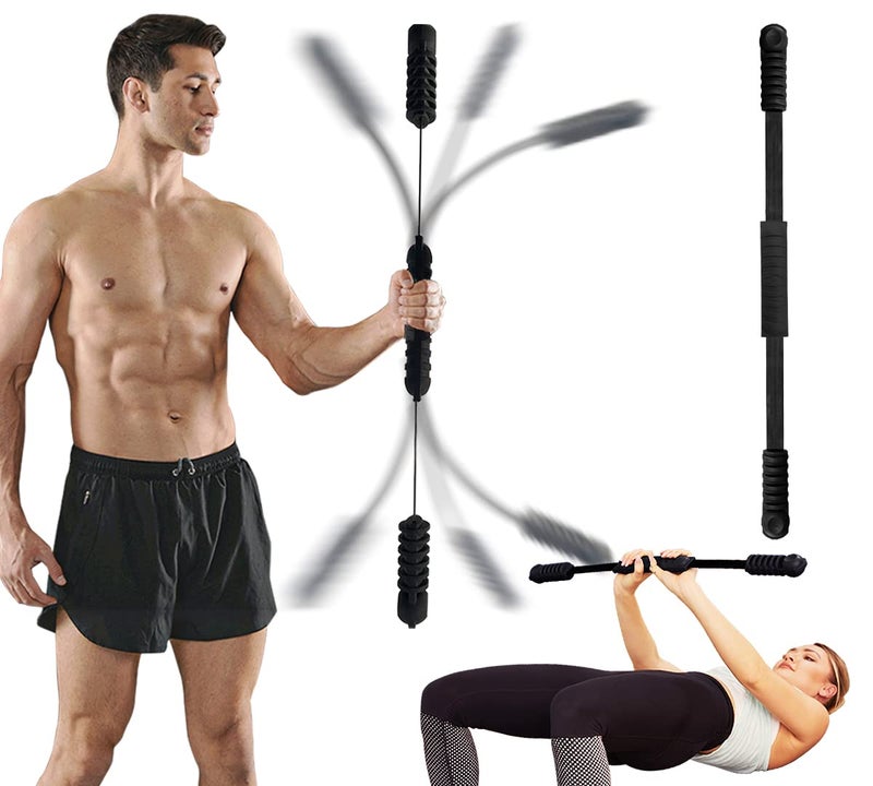 Hot Wave Hotwave Elastic Fitness Bar, Shoulder Physical Therapy, Total Body Fat Burning Bar, Core Strength Training Equipment Patented Product. - Image 1