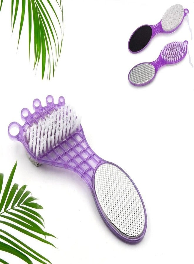 HOME STUFFS 4 In 1 Multi Use Manicure Pedicure Paddle Brush | Pumice Stone - 4 Steps Pedicure(Cleanse,Scrub, File & Buff)(Pack of 1) - Image 5