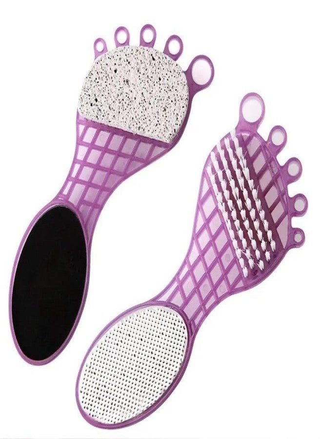 HOME STUFFS 4 In 1 Multi Use Manicure Pedicure Paddle Brush | Pumice Stone - 4 Steps Pedicure(Cleanse,Scrub, File & Buff)(Pack of 1) - Image 1