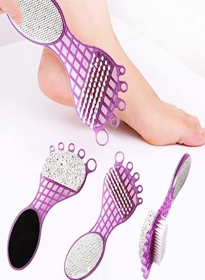 HOME STUFFS 4 In 1 Multi Use Manicure Pedicure Paddle Brush | Pumice Stone - 4 Steps Pedicure(Cleanse,Scrub, File & Buff)(Pack of 1) - Image 4