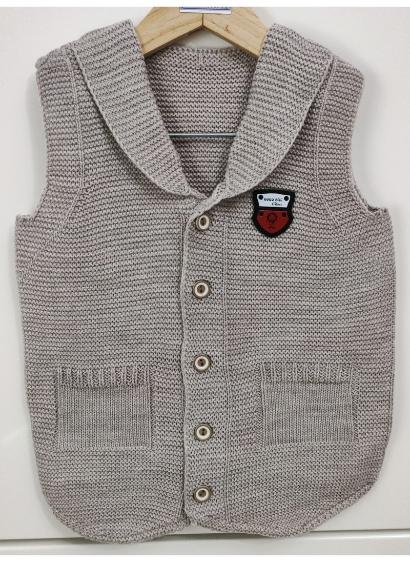 Meriç Bebe - Baby Boy and Child Seasonal Embroidered Buttoned Ata Knitwear Vest - Image 1