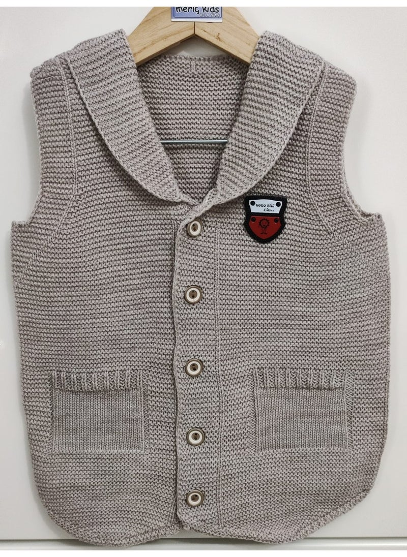 Meriç Bebe - Baby Boy and Child Seasonal Embroidered Buttoned Ata Knitwear Vest - Image 1