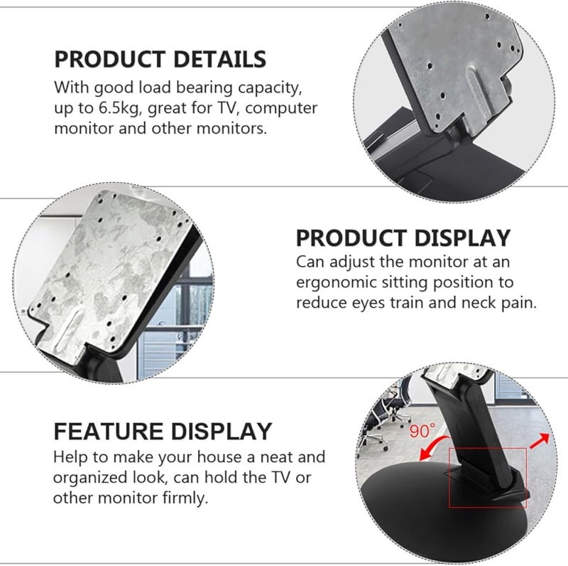 حامل شاشة قابل للطي من الحديد، رافع مريح لقاعدة المكتب يقلل من إجهاد الرقبة بتصميم موفر للمساحة - Image 3