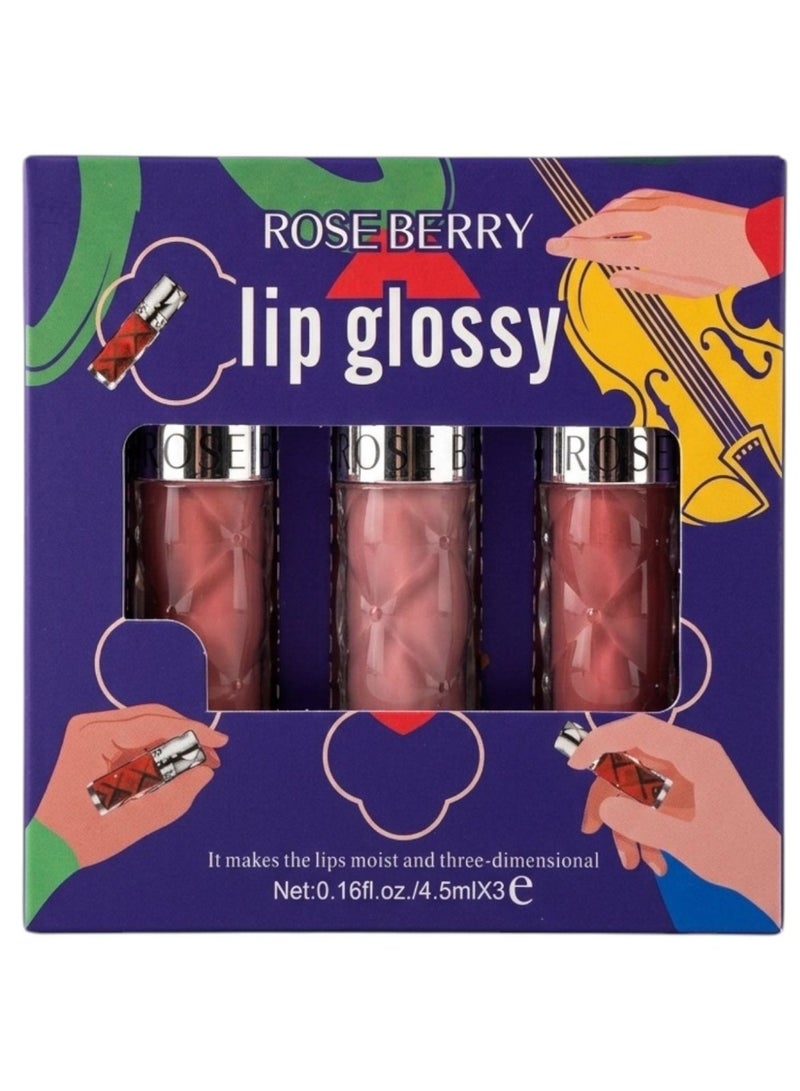 ROSE BERRY 3PCS LIP GLOSSY - Image 1