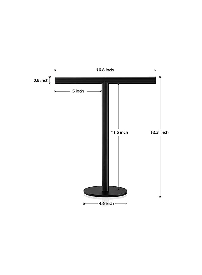 Raxoom Bath Hand Towel Holder Standing, SUS304 Stainless Steel T-Shape Towel Bar Rack Stand, Tower Bar for Bathroom Kitchen Vanity Countertop (Matt Black) - Image 3