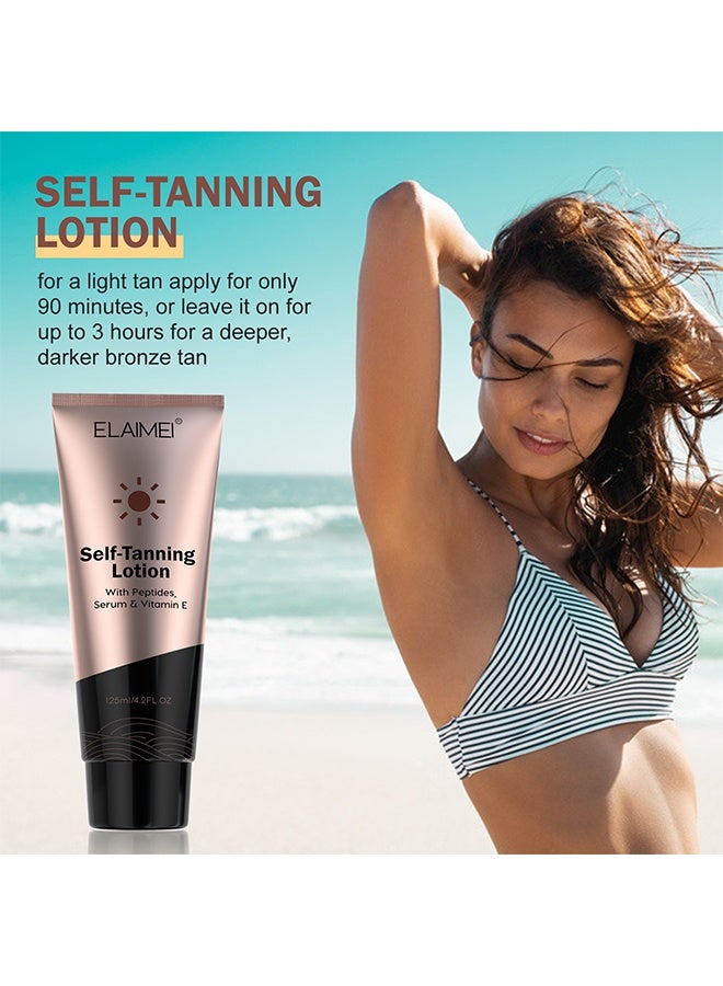 إليمي غسول تسمير ذاتي، تسمير بدون شمس بمظهر طبيعي، تركيبة مرطبة وخالية من الخطوط، غسول تسمير سريع الامتصاص لإشراقة متوهجة، من متوسط إلى غامق - Image 2